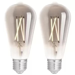 Image of 4lite WiZ Connected LED Smart ST64 Filament Bulb Smoky ES (E27) Tuneable White & Dimmable - Twin Pack