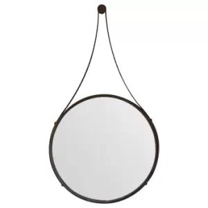 Image of Alberton Round Mirror 51cm Brown