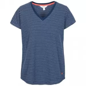 Image of Trespass Womens Konnie V Neck T Shirt (XS) (Navy Stripe)