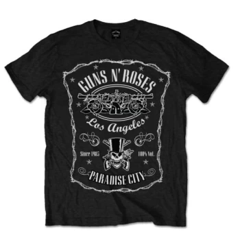 Image of Guns N' Roses - Paradise City Label Unisex Large T-Shirt - Black