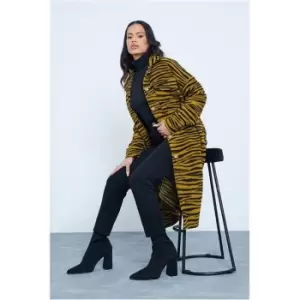 Image of I Saw It First Brown Midi Brushed Zebra Shacket - Brown