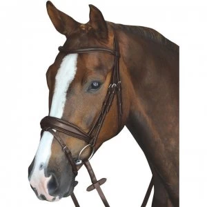 Image of Collegiate Mono Crown Padded Raised Flash Bridle - Brown
