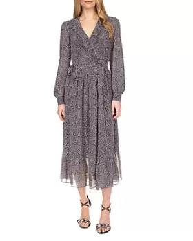 Image of Michael Kors Printed Ruffled Wrap Dress