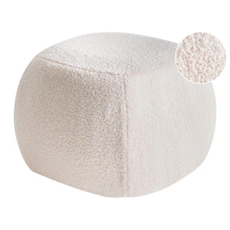 Image of Beliani Pouffe Barron Boucle Off-White