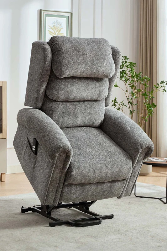 Image of More4Homes Belvoir Grey Fabric Dual Motor Mobility Rise Recliner Chair Grey