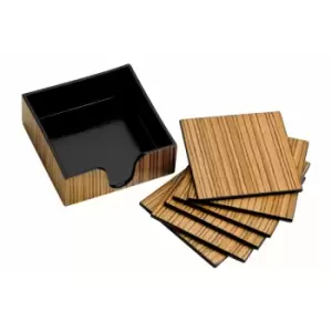 Image of Premier Housewares - Plastic and Wood Veneer Coasters - Set of 6