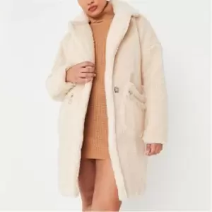 Image of Missguided Petite Zip Patch Pocket Borg Crombie - White