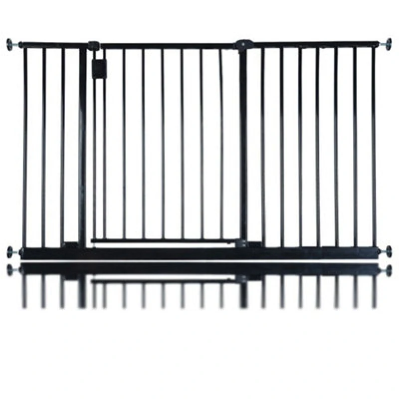 Image of Bettacare Extra Wide Hallway Dog Gate, 122Cm - 128Cm, Black, Pressure Fit Pet Gate, Puppy Safety Barrier