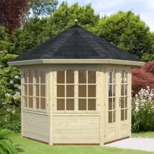Image of Palmako Veronica 2.9m x 2.9m Log Cabin (28mm) - 4 Windows