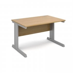 Image of Vivo Straight Desk 1200mm x 800mm - Silver Frame Oak Top