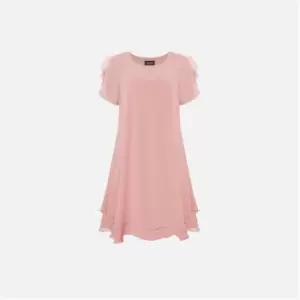 Image of James Lakeland Short Sleeve Wave Hem Dress - Pink