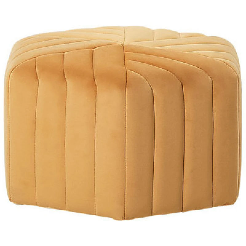 Image of Beliani Pouffe Murietta Velvet Mustard