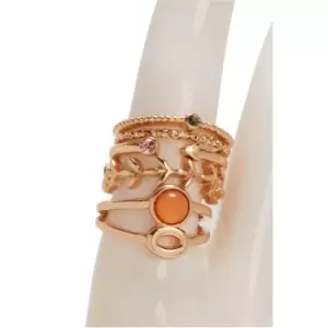 Image of I Saw It First 5 Pack Stone Detail Rings - Metallics