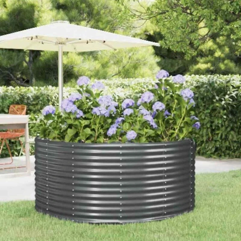 Image of vidaXL Raised Bed Anthracite 140x140x68cm Steel, Grey 319091