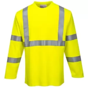 Image of Portwest - FR96YERS - sz S FR Hi-Vis Long Sleeve T-Shirt - Yellow