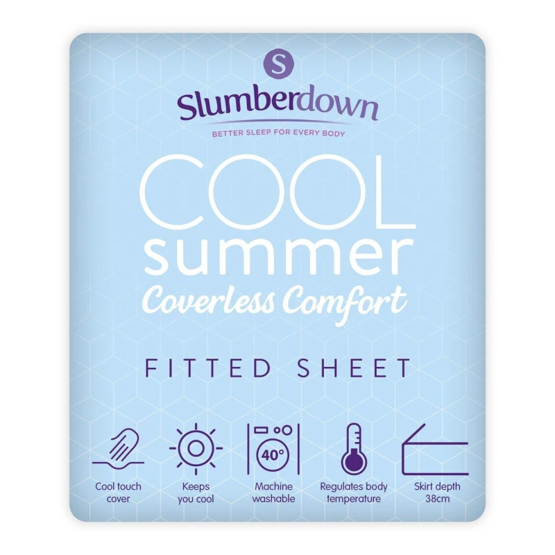 Image of Slumberdown Slumberdown Cool Summer PCM Fitted Bedsheet - Blue Double Unisex