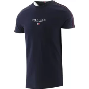 Image of Tommy Hilfiger Navy Contrast Tape Logo T-Shirt