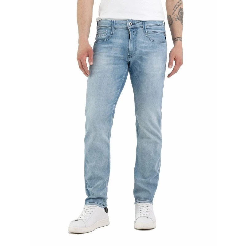 Image of Replay ANBASS PANTS mens Skinny Jeans in Blue
