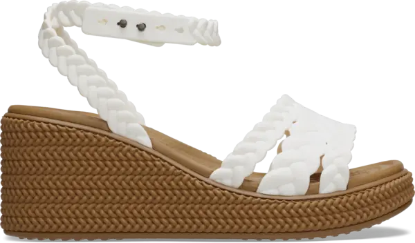 Image of Crocs Women Brooklyn Woven Ankle Strap Sandals Chalk 5