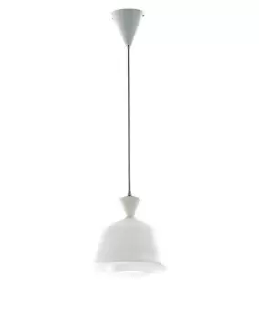 Image of SUGAR Dome Pendant Ceiling Light White Black 20x21.2cm