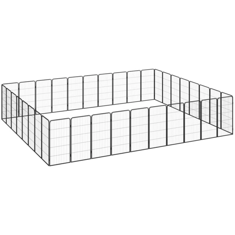 Image of VIDAXL 36-Panel Dog Playpen Black 50x100cm Powder-coated Steel Vidaxl 8720287158981