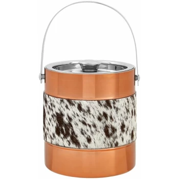 Image of Ice Bucket Copper Finish Marble Design Drinks Cooler And Drinks Bucket Plastic Ice Bucket With Stylish And Modern Outlook 16 x 16 x 16 - Premier