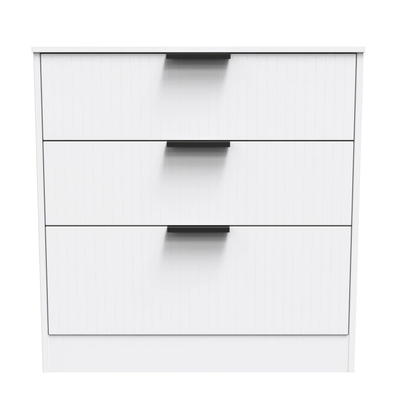 Image of Nashville Ready Assembled White 3 Drawer Chest (H)791mm (W)766mm (D)395mm