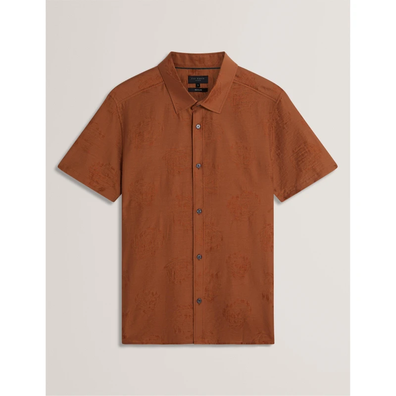 Image of Ted Baker Ted SS Reg JacqShirt Sn62 Brn-Red male M (3)