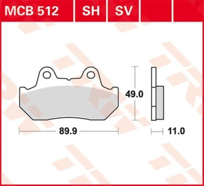 Image of TRW MCB512SH Brake pad set Brake Pad Set,disc brake (402)