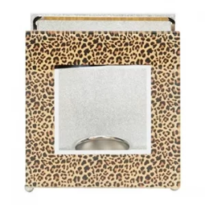 Image of Girl Talk Glass Leopard Print Tealight Holder
