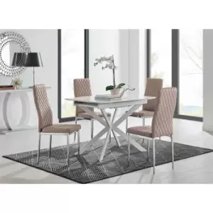 Image of Furniture Box LIRA 100 Extending Dining Table and 4 Cappuccino Milan Chairs
