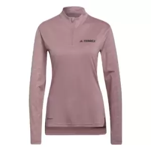 Image of adidas Terrex Multi Half-Zip Tee Womens - Pink