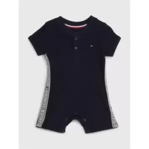 Image of Tommy Hilfiger Baby Waffle Shortall - Blue