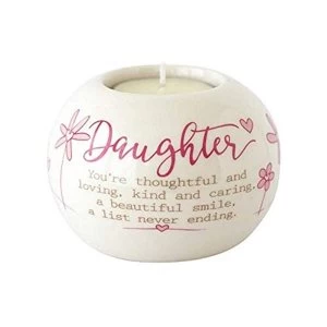 Image of Said with sentiment Ceramic Tealight Candle Holder - Daughter