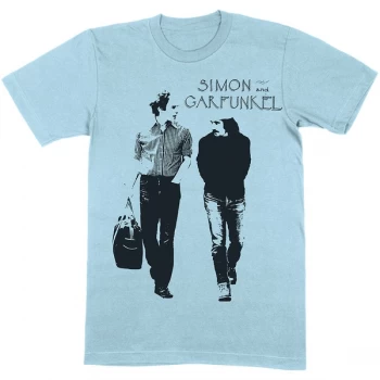 Image of Simon & Garfunkel - Walking Unisex X-Large T-Shirt - Blue