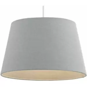 Image of Loops - 10' Inch Round Tapered Drum Lamp Shade Grey Linen Fabric Cover Simple Elegant