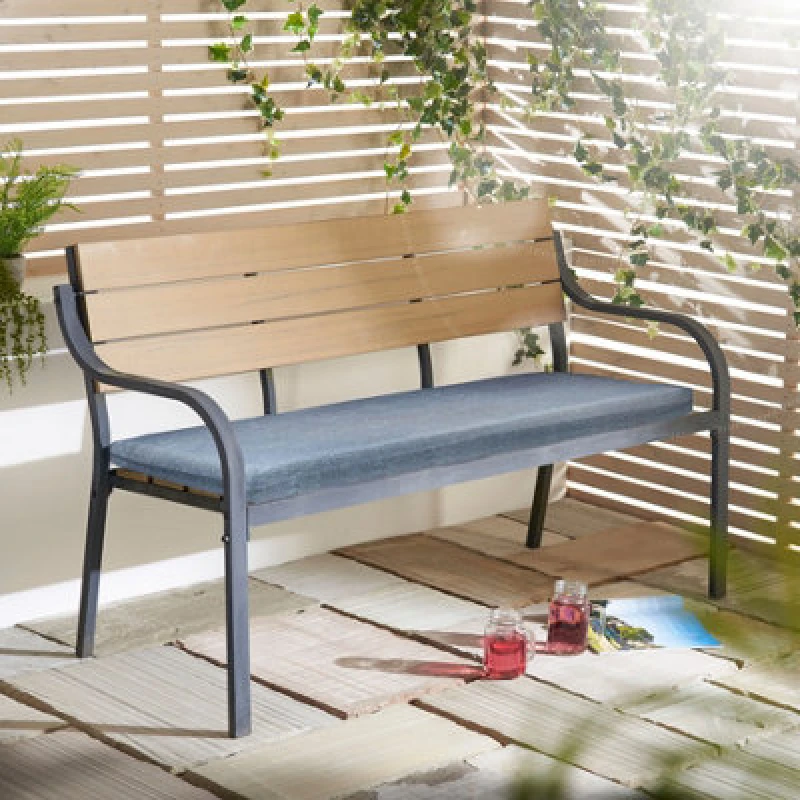 Image of Luxury Living Plain Grey Water Repellent Bench Seat Pad, Grey SUMBPGRY