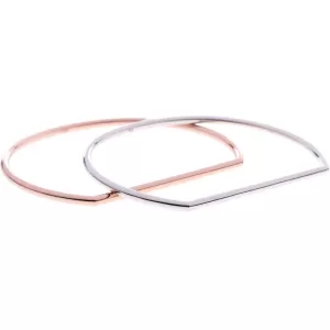 Image of Ladies Karen Millen Two-tone steel/gold plate Stirrup Double Bangle KMJ851-27-03