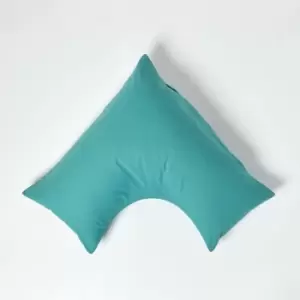 Image of Teal Egyptian Cotton v Shaped Pillowcase 200 Thread Count - Teal - Teal - Homescapes