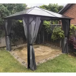 Image of Glendale Peninsula Polycarbonate Gazebo 2.5 x 2.5m - Grey