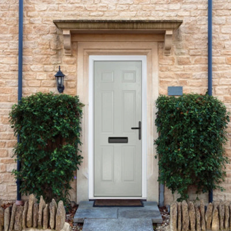 Image of Lacerta Composite Door Muirfield Solid Agate Grey 920mm X 2090mm Open In Left Hand No Glass 10 Year Guarantee - Free Delivery & Smart Lock