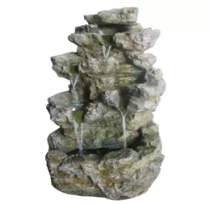 Image of Stone Effect Water Feature with White LED Lights