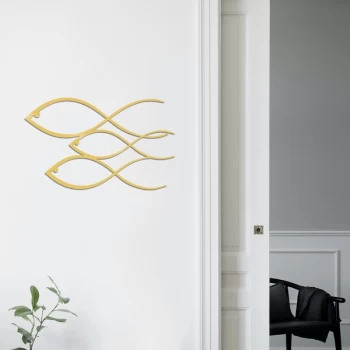 Image of Fish - Gold Gold Decorative Metal Wall Accessory