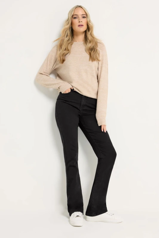 Image of Long Tall Sally Womens Tall Bootcut Jeans in Black Size: 22XL Black Female 22XL