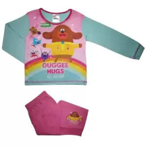 Image of Hey Duggee Childrens Girls Hugs All Round Pyjama Set (3-4 Years) (Blue/Pink)