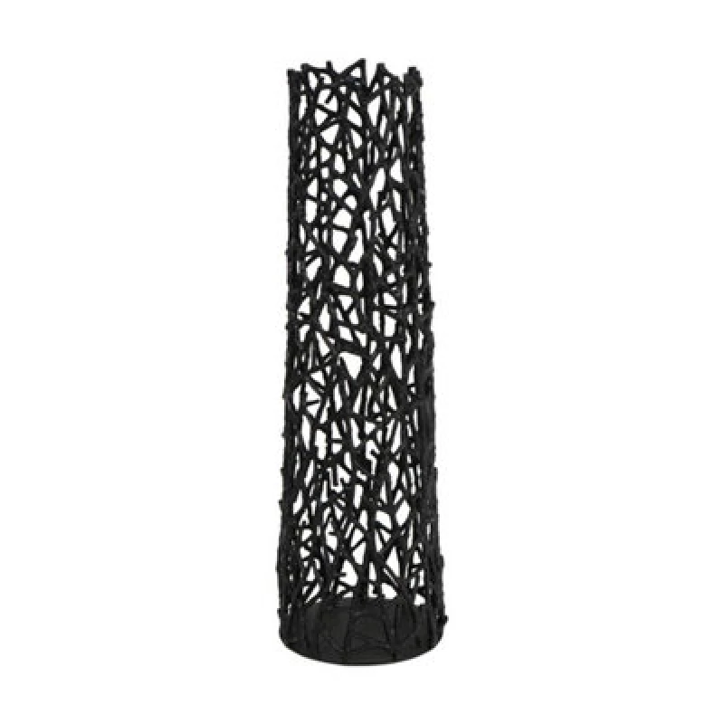 Image of Buttercup Farm Twig Sculpture Vase Small - Aluminium - L27 X W27 X H94cm - Raw Black