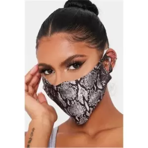 Image of I Saw It First Snake Print Face Mask - Grey