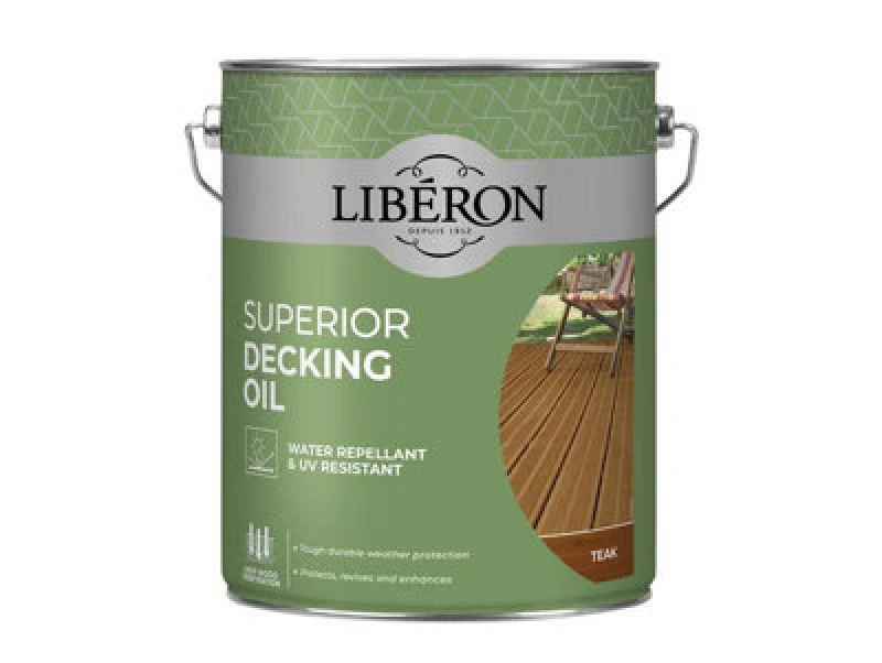 Image of Liberon Superior Teak Decking Oil - 5 Litres For Ultimate Wood Protection And Care