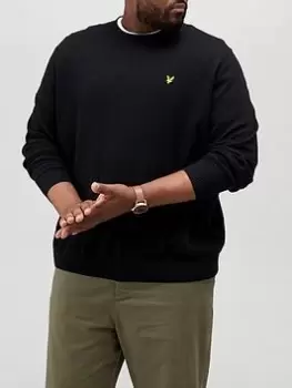 Image of Cotton Merino Crew Jumper - Jet Black - Plus - XXXXXL