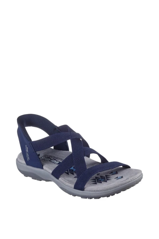 Image of Skechers Womens Reggae Slim Stretch Flex Sandal in Navy Size: 7 Navy Female 7
